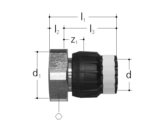Adapter to fittings, internally coated
